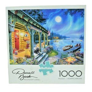 Buffalo Games Darrell Bush Moonlight Lodge 1000 Piece Jigsaw Puzzle (New)